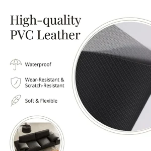 Factory Direct Embossed PVC Leather Fabric with Realistic Leather Texture Waterproof Blackout for Furniture Decorative Use