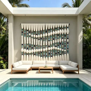 Factory Direct Handwoven Twisted Knot Oversized Vertical Beaded Macrame Wall Art for Luxury Villa