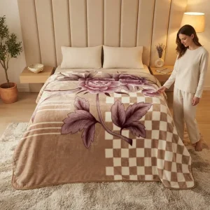 Factory Direct Heavy Plush Korean Style Soft Warm Fleece Blanket 1Ply Printed Raschel Bed Blanket for Winter