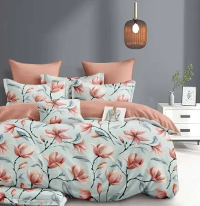 Factory Direct High Quality Bedding Set Queen Size 4 Pieces Duvet Cover Bed Sheet Pillowcase With Elegant Flower Printed 120gsm