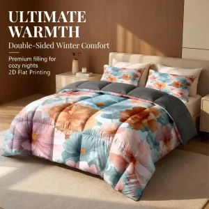 Factory Direct Home Bedroom Quilt Set Flannel Bedding Set 3Pcs Large Square Grid Printed Comforter Kit