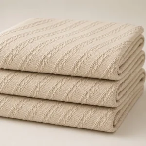 Factory Direct Jacquard Knitted Fabric Breathable Soft Stretch Material for Stylish Summer Dresses and Casual Skirts