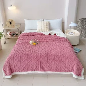 Factory Direct Lurex Jacquard Double layer Blanket Set for Bed