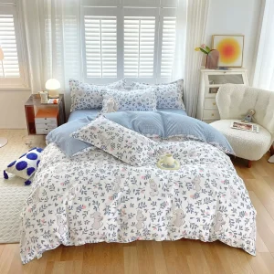 Factory Direct Modern Luxury Microfiber Polyester 4-Piece Bed Sheet Set Floral Cartoon Pillowcases Duvet Cover Eco-Friendly