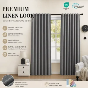 Factory Direct OEM ODM 100% Polyester Modern All-Season Blackout Curtain Fabric Waterproof UV Protection Customized Curtain