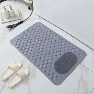 Factory Direct PVC Anti Slip Shower Mat Massage Foot Scrubber Design Suction Cup Non Slip Bath Mat for Bathroom