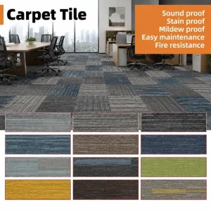 Factory Direct Peel and Stick Fire Resistant Square Carpet Tile Flooring Durable Rugs Living Room Large Carpet Tiles 50×50