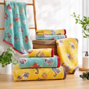 Factory Direct Quick Dry Durable Absorbent Cotton Towel Set 300-450GSM for Vacation Homestay Room Supplies