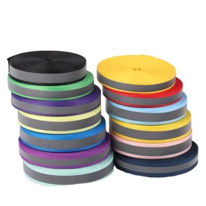 Factory Direct Reflective Straps Custom Polyester Ribbon Webbing Binding Tape Reflective Band for Running Shoes Clothes Bags