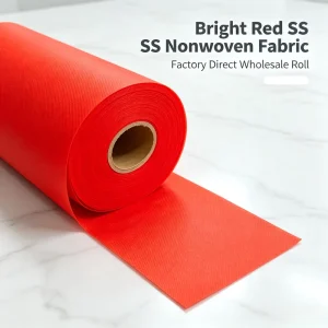 Factory Direct Roll Bright Red SS Nonwoven Fabric For Wedding Table Cover Event Decor Red Carpet & Gift Liner