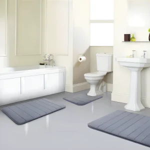 Factory Direct Sale Modern Microfiber Anti Slip Eco Friendly Bath Mat Memory Foam Durable Machine Washable for Washroom Toilet