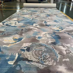 Factory Direct Sale Soft 3D Printed Floral Fluffy Fire Resistant Wall to Wall Carpet Anti slip Floor Rug Commercial Reception
