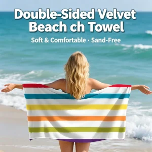 Factory Direct Sales Accept Customized Beach Towels Double sided Velvet Quick Drying Swimming Towels and Matching Storage Bags