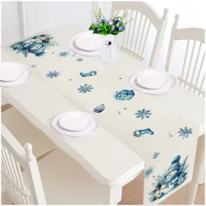 Factory Direct Sales Customizable European American Style Christmas Linen Water Oil Resistant Restaurant Dining Table Runner