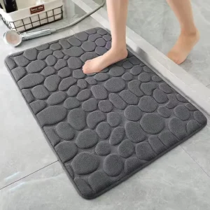 Factory Direct Sales Embossed Coral PVC Door Mats Water Absorbing Bath Floor Mats Custom Shape Foam Bathroom Rug for Home Hotel