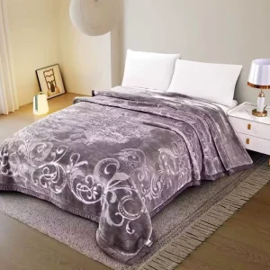 Factory Direct Sales Embossed Raschel Blanket Extra Soft Warm 2 Ply Heavy Blanket for Home Durable Solid Pattern Bed Blanket