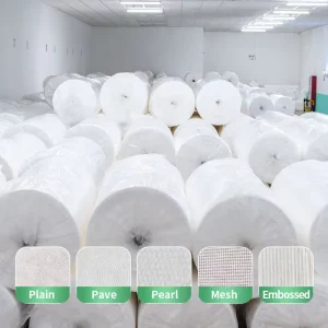 Factory Direct Sales Face Towel Spunlace Non Woven Fabric Material Plain Wavy Stripes Pattern 100% Cotton Nonwoven Fabric