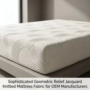 Factory Direct Sophisticated Geometric Arc Relief Jacquard Knitted Mattress Fabric for High End OEM Mattress Manufacturers