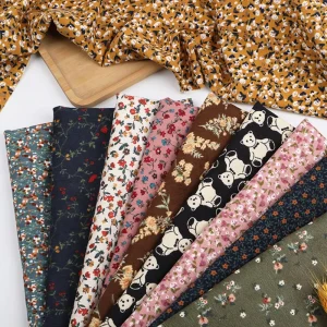 Factory Direct Supply Micro Soft Printed Corduroy Velvet Polyester Fabric for Clothing Dress