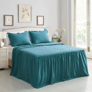Factory Direct Supply OEKO TEX Southern Style Striped Bed Skirt Anti microbial Dustproof Durable and Quick Dry Microfiber
