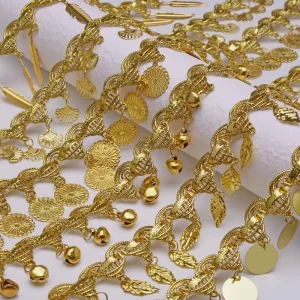 Factory Direct Supply of Gold Silver Pagoda Hanging Spike Sequins Lace Home Textile Buddha with 7-day Sample Lead Time(10y/bag)