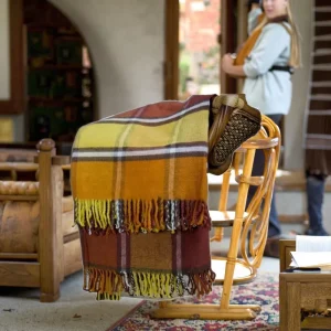 Factory Direct Wool Acrylic Blend Striped Plaid Heated Customizable Throws Blankets Woven King Size for Home Hotel Use