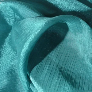 Factory Direct Wrinkle Organza Tulle Mesh Fabric 100% Polyester Soft Sheer Net for Wedding Dress Evening Gown Decoration Fabric