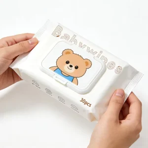 Factory Directly Sale Cotton Wet Tissue 100 Count Soft Non woven Non scented Baby Wipes with Lid for Babies