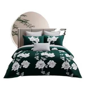 Factory Directly Supply Customizable 4-Piece Knitted Printed Polyester Cotton Queen Size Duvet Cover Sets Modern