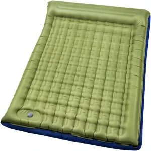 Factory Double Sleeping Pad 5.5 inch Ultra Thick Self Inflating Built in Pillow Foot Pump Compact Lightweight Ergonomic Camping Mat