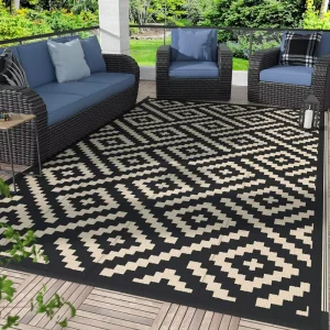 Factory Drop Shipping Outdoor Camping Picnic Mat Balcony Large Area Printing Geometric Pattern Polyester Carpet Living Room Rug