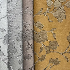 Factory Eco Friendly 100% Polyester Jacquard Curtain Fabric Durable Woven Abrasion Resistant Soft Touch 380GSM Plain