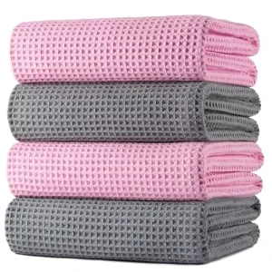 Factory Eco Friendly Antimicrobial Oversize Waffle Weave Microfiber Quick Dry Lint Free Luxury All Season Bath Towel