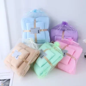 Factory Eco Friendly Soft Coral Fleece Bath Towel Set Quick Drying Water Absorbing Home Hair Drying Towels for Men