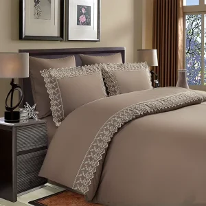 Factory Embroidered Woven Duvet Cover Set Lace Bed Sheets Chinese New Year 100% Polyester Fibre All Season