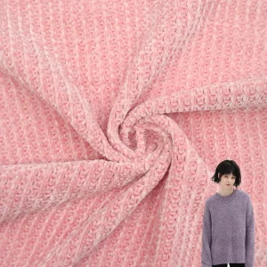 Factory Fabric Customized Textiles Single Side Knit 100% Polyester Chenille Fabrics for Mattress Clothing