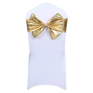 Factory Fancy Spandex Stretch Chair Sash With Bow Tie Chair Bands for Wedding Party Banquet Decoration