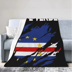 Factory Flag of Cape Verde Fashion Flannel Sofa Blanket Household Siesta Blanket for All Seasons