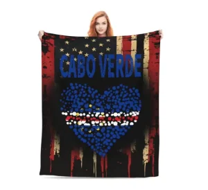 Factory Flag of Cape Verde Fashion Flannel Sofa Blanket Household Siesta Blanket for All Seasons