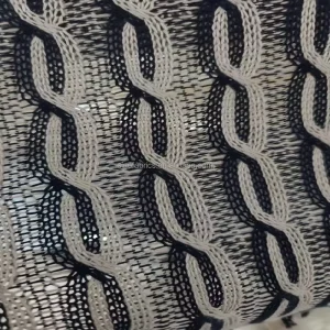 Factory GRS Recycled Polyester Yarn Dyed Rib Eyelet Fabric Snowflake Cable Chunky Knit Sweater Fabric for Garment Manufacture