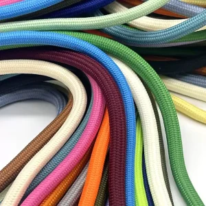 Factory High Quality Nylon Cotton Rope Braided Cord For Bags Garments Shoes With Coating Finished