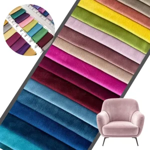Factory Home Textile High Quality 100% Polyester Upholstery Material Plain Dyed Micro Holland Velvet Sofa Fabric