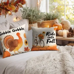 Factory Hot Selling Fall Festival Square Soft Sofa Digital Printed Throw Pillow Covers for Home & Hotel Decor