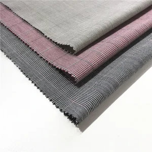 Factory Hot Worsted Woven Yarn dyed Plaid Lightweight Women’s Wool Suit Jacket Abrasion Resistant Brocade Fabric