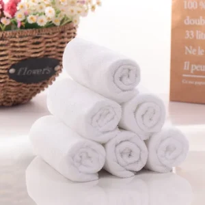 Factory Hotel Towels Soft Cotton Terry Square Pattern Bath Face Towels Antimicrobial Feature Woven for Spa Use