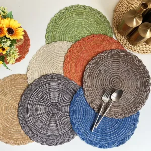 Factory Individuales Para Comedor Placemat Round Braided Woven Placemats Place Mats Table Mats Set De Table