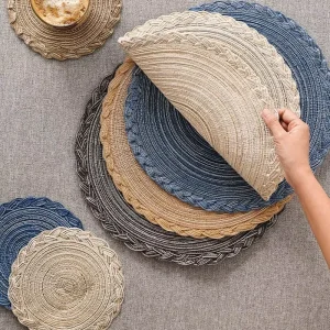 Factory Individuales Para Comedor Placemat Round Braided Woven Placemats Place Mats Table Mats Set De Table
