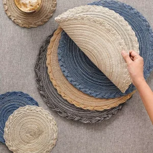 Factory Individuales Para Comedor Placemat Round Braided Woven Placemats Place Mats Table Mats Set De Table