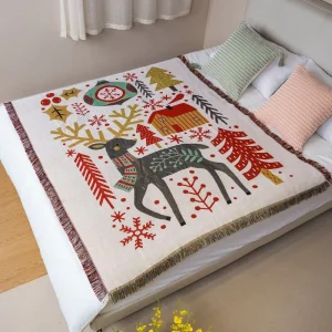 Factory Jacquard Custom Woven Decorative Bedding Tapestry Blanket