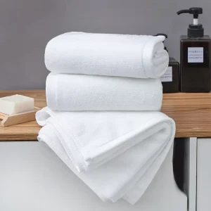 Factory Jaezo Hotel Towels White Custom Logo Bathroom Linen 100% Cotton Face Hand Bath Towel Spa Quick Dry Luxury
